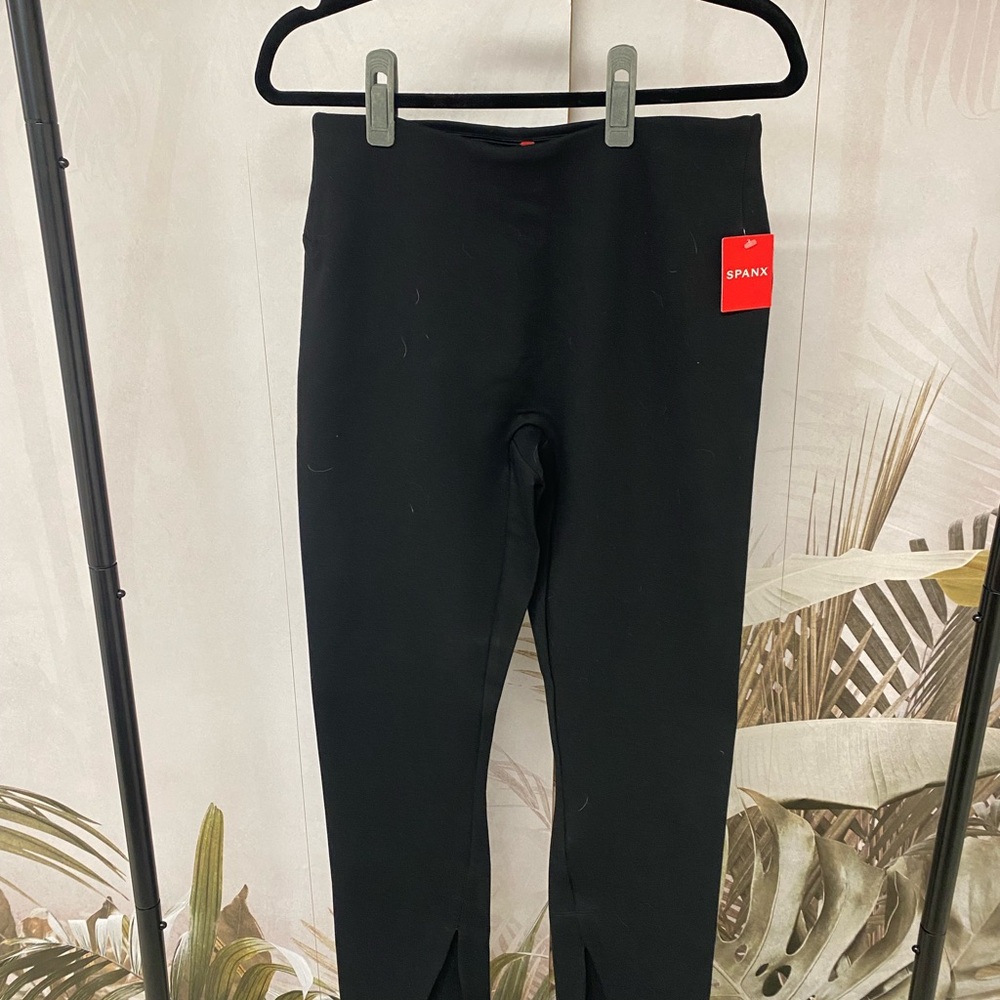 SPANX Black Boot Cut Pants with Slit